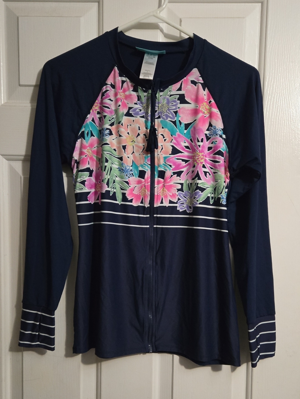 Beach House Navy Swim Top Rash Guard